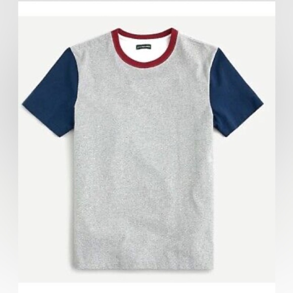J.Crew mens grey color block T-Shirt AK048 Small - Picture 1 of 3